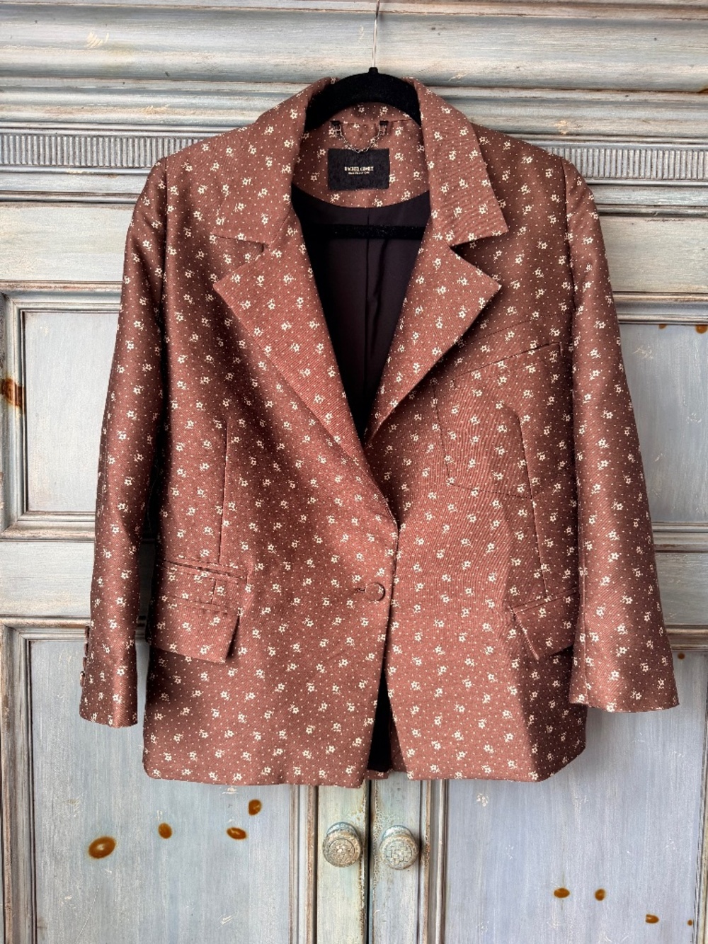 Rachel Comey Brown Floral-Print Blazer